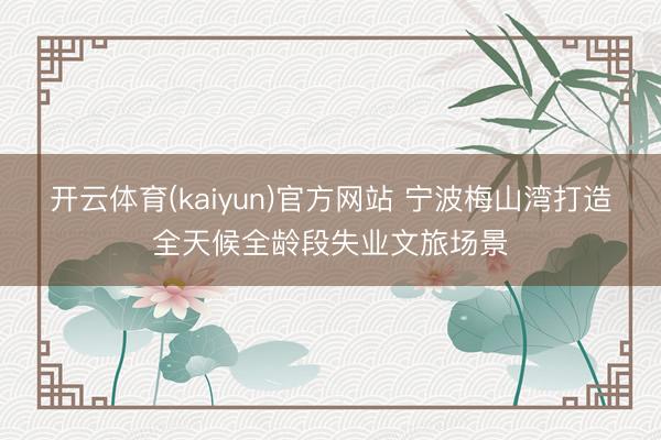 开云体育(kaiyun)官方网站 宁波梅山湾打造全天候全龄段失业文旅场景