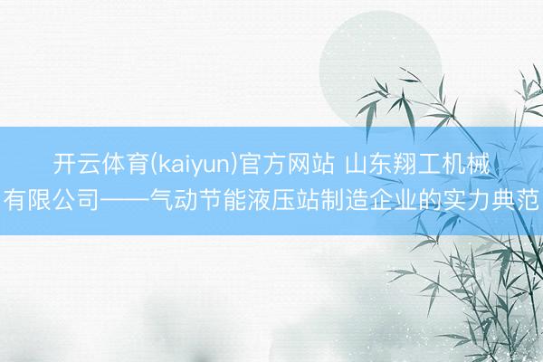 开云体育(kaiyun)官方网站 山东翔工机械有限公司——气动节能液压站制造企业的实力典范