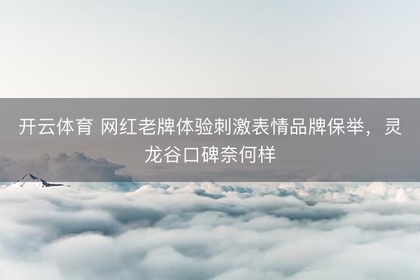 开云体育 网红老牌体验刺激表情品牌保举，灵龙谷口碑奈何样