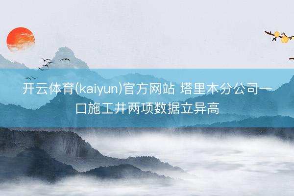 开云体育(kaiyun)官方网站 塔里木分公司一口施工井两项数据立异高